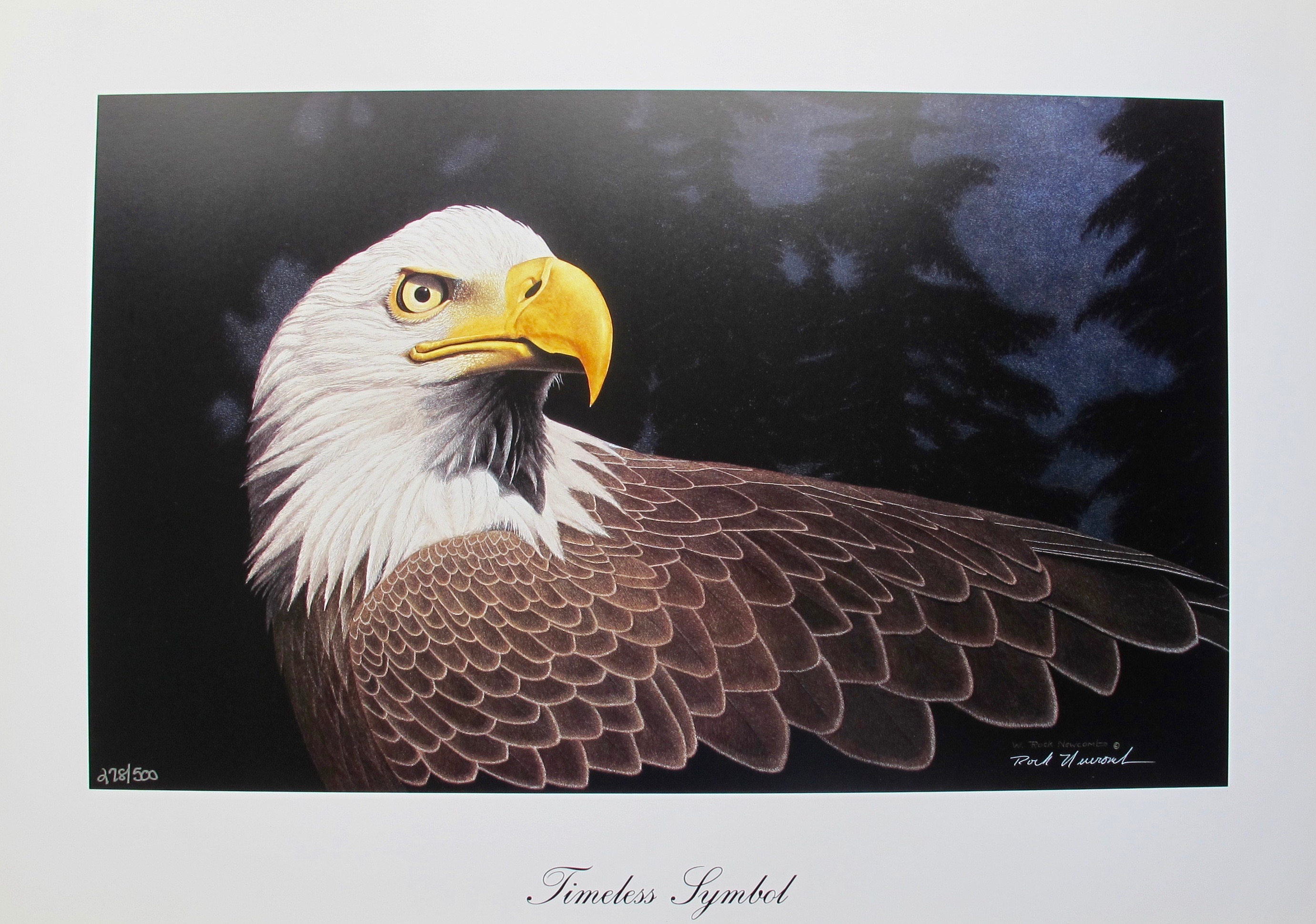 ROCK NEWCOMB TIMELESS SYMBOL EAGLE Hand Signed Limited Edition Art Lithograph