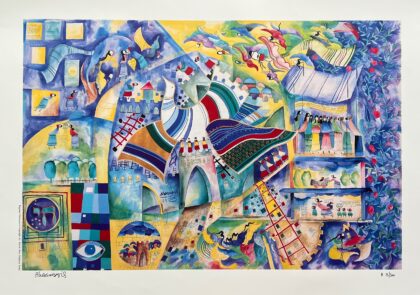 Raphael Abecassis JERUSALEM DOVE Hand Signed Limited Edition Lithograph