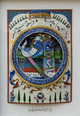 Raphael Abecassis WOMAN OF VALOR Hand Signed 3-D Framed 6 Layer Decoupage Art close