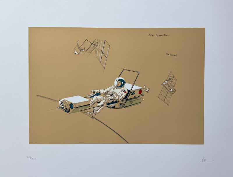 Raymond Loewy 1978 Hand Signed Limited Edition Lithograph SPACE MAINTENANCE TAXI