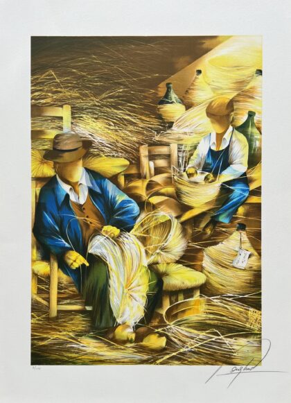 RAYMOND POULET BASKET WEAVING Hand Signed Limited Edition Lithograph