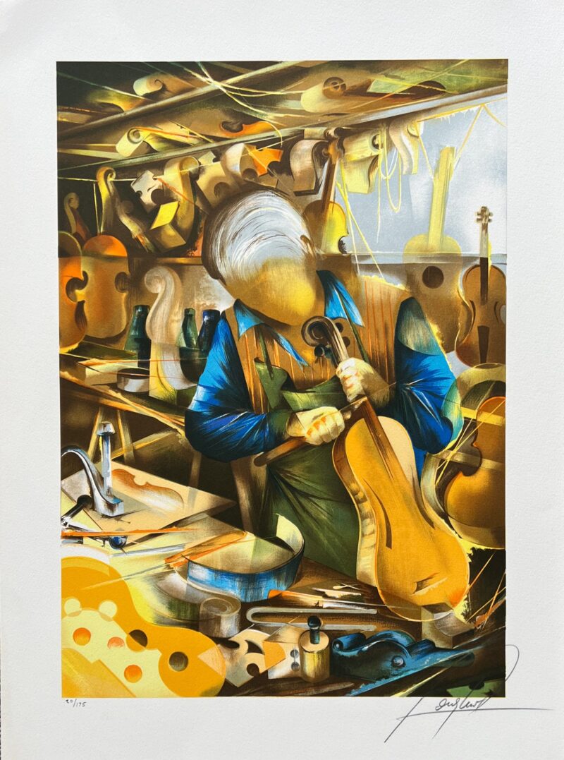 RAYMOND POULET VIOLIN MAKER Hand Signed Limited Edition Lithograph