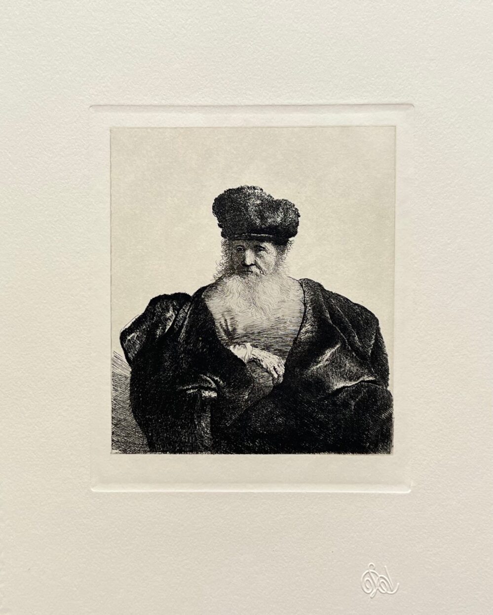 REMBRANDT OLD MAN WITH BEARD Etching by Amand Durand