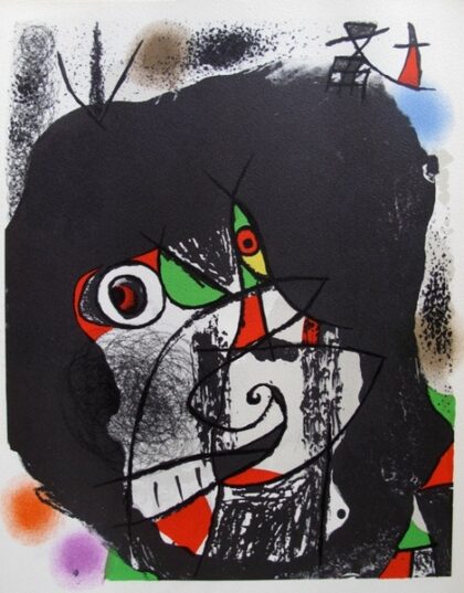 JOAN MIRO " REVOLUTION I " Original Lithograph by XXieme Siecle in Mourlot Paris