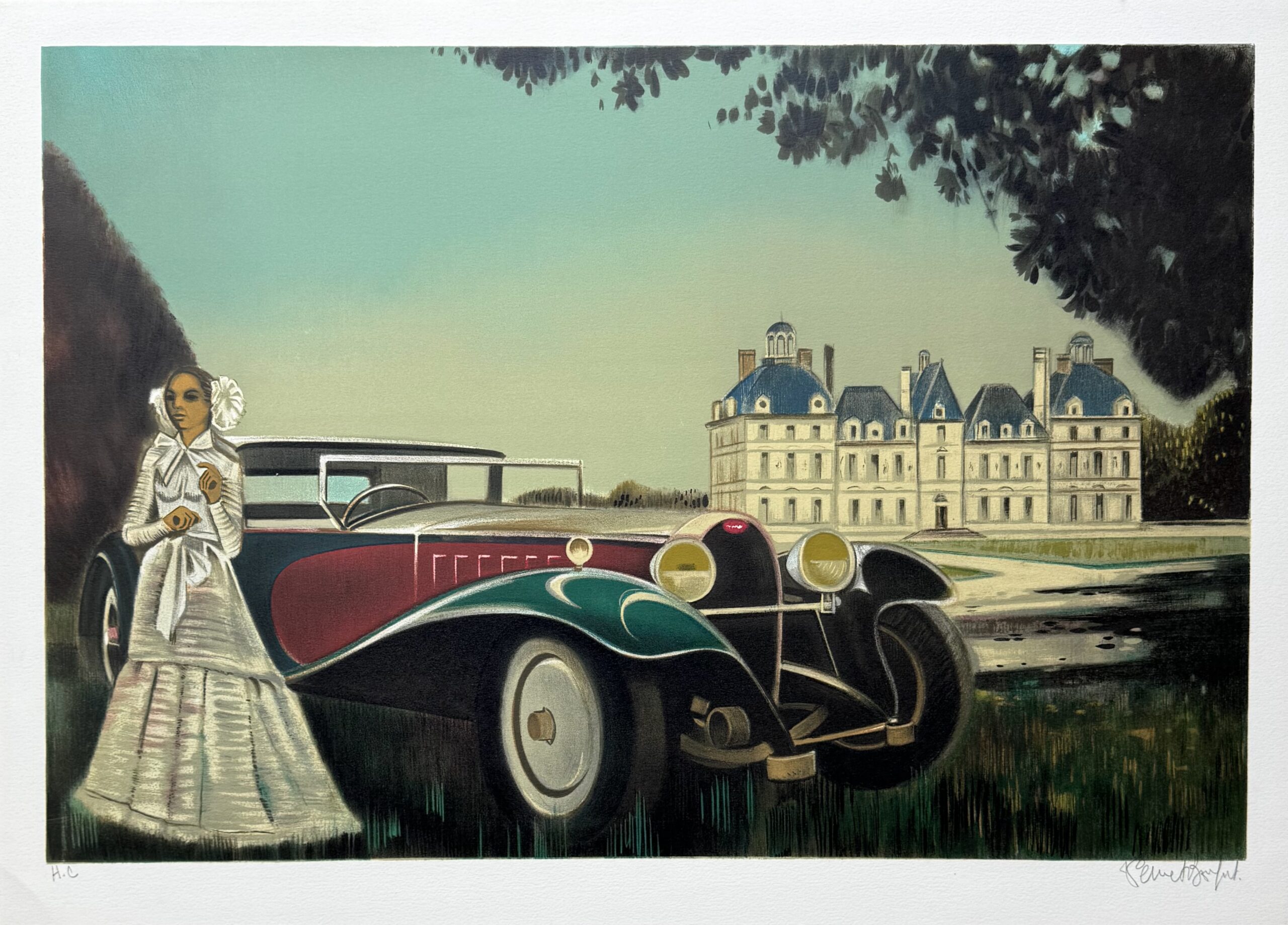 Robert Vernet Bonfort FRENCH CHATEAU Hand Signed Limited Edition Lithograph