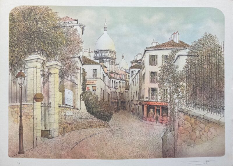 Rolf Rafflewski MONTMARTRE PARIS Hand Signed Limited Edition Lithograph