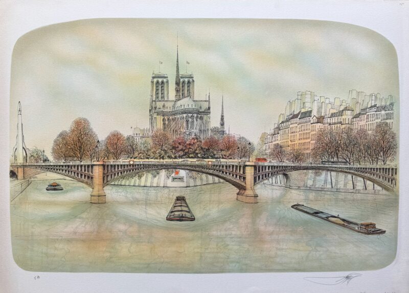 Rolf Rafflewski NOTRE DAME PARIS Hand Signed Limited Edition Lithograph