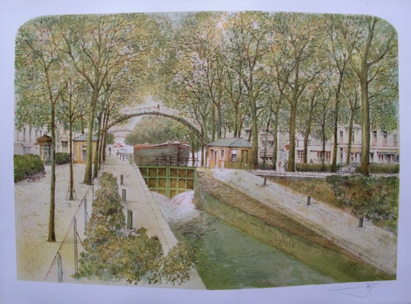 ROLF RAFFLEWSKI Paris LA SEINE Hand Signed Limited Edition Lithograph