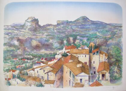 ROLF RAFFLEWSKI St Paul de Vence Hand Signed Limited Edition Lithograph Art