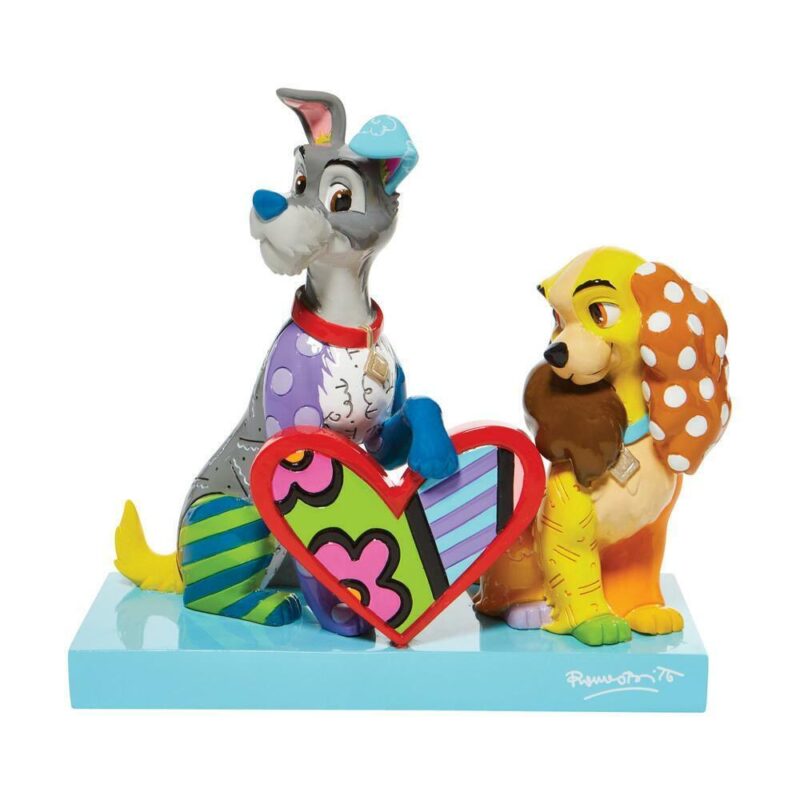 Romero Britto Disney LADY & THE TRAMP Limited Edition Figurine Sculpture