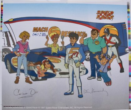 SPEED RACER MACH 5 Animation Art Sericel Signed by Corinne Orr Peter Fernandez