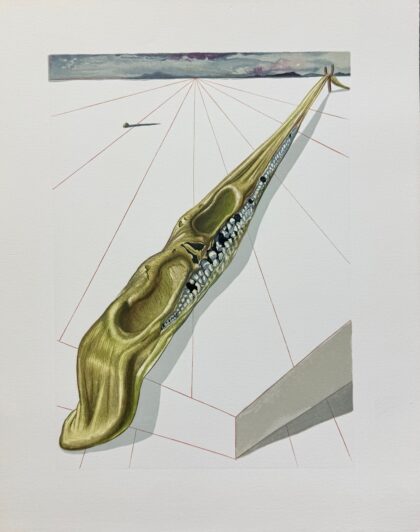 Salvador Dali 1960 DIVINE COMEDY INFERNO #14 Color Woodcut Wood Block Engraving