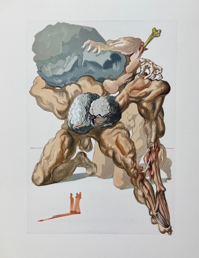 Salvador Dali 1960 DIVINE COMEDY INFERNO #7 Color Woodcut Woodblock Engraving