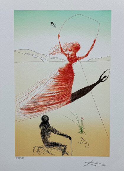 Salvador Dali Alice in Wonderland Signed Limited Edition Giclee 16" x 12"