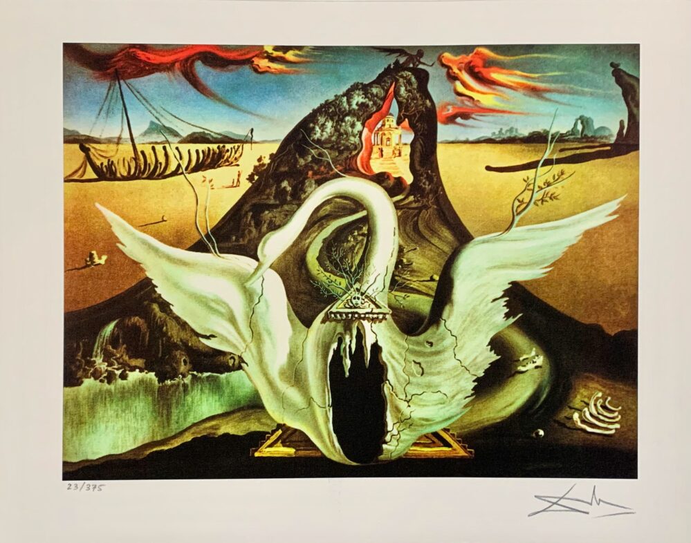 Salvador Dali BACCHANALE SWAN Facsimile Signed Limited Edition Giclee