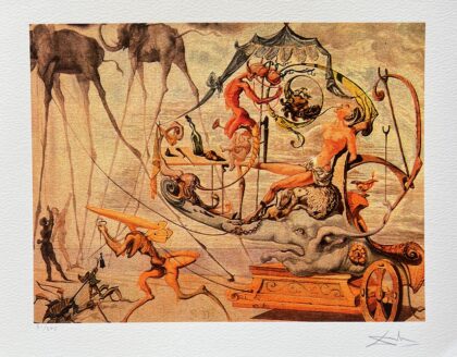 Salvador Dali BACCHUS WAGON Facsimile Signed Numbered Giclee 12" x 16