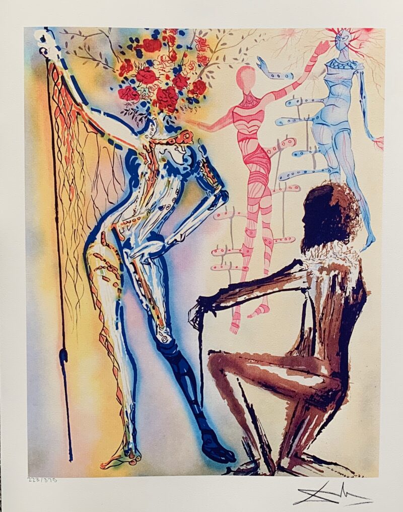 Salvador Dali BALLET OF FLOWERS Facsimile Signed Limited Edition Large Giclee