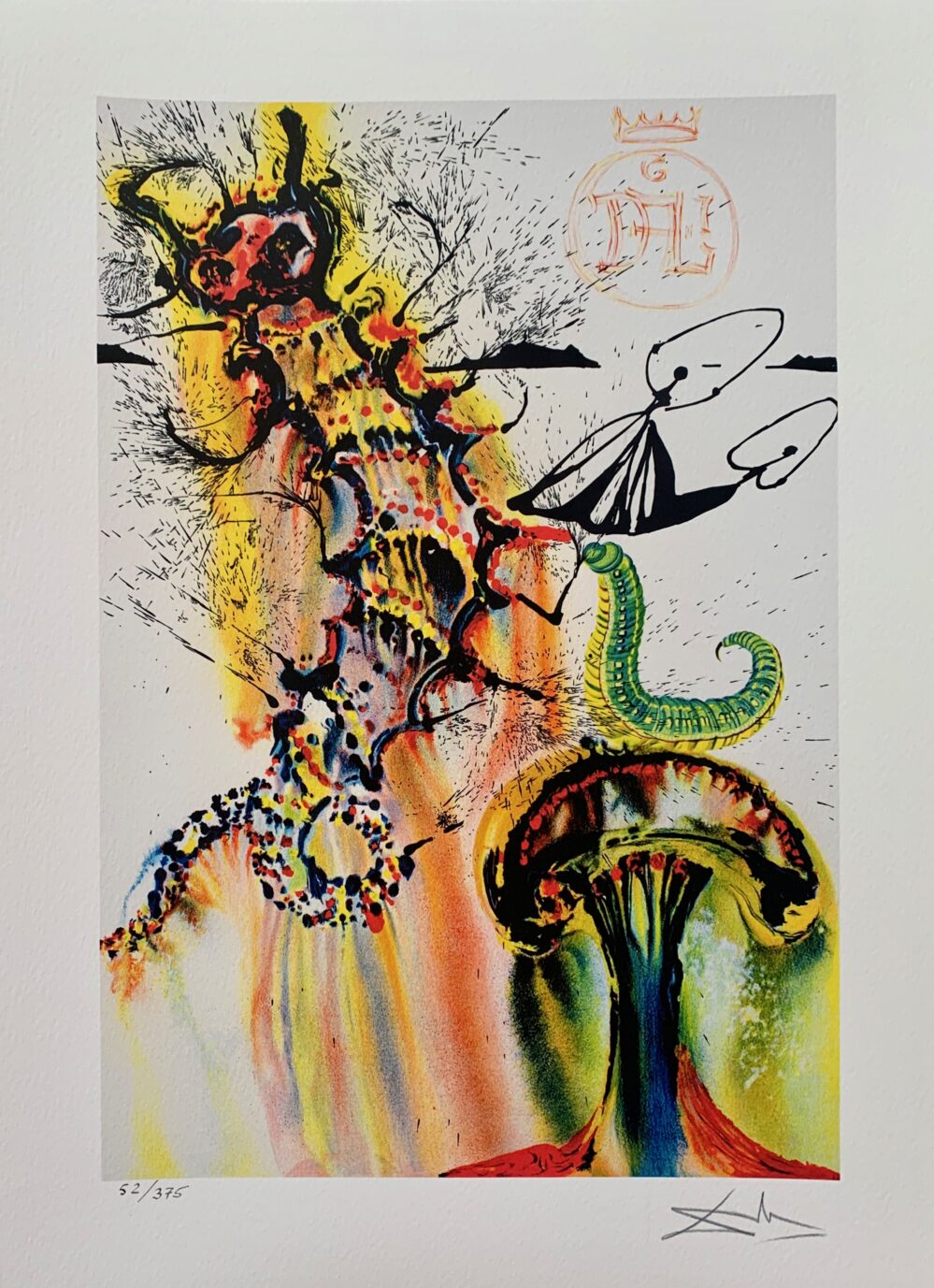 Salvador Dali ADVICE FROM A CATERPILLAR Facsimile Signed Limited Edition Giclee