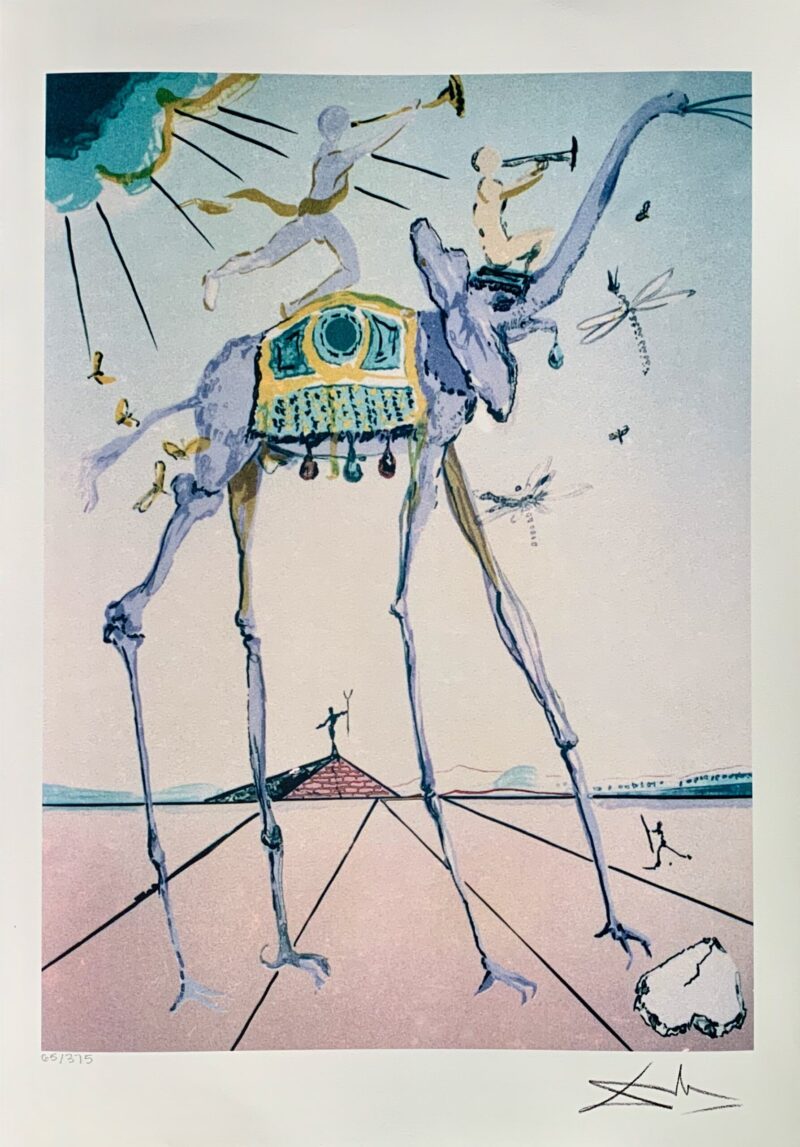 Salvador Dali CELESTIAL ELEPHANT Facsimile Signed Limited Edition Large Giclee