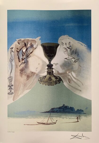 Salvador Dali CHALICE OF LOVE Facsimile Signed Limited Edition Large Giclee