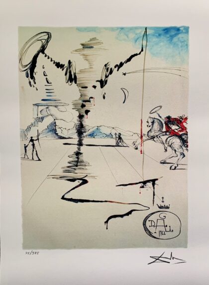 Salvador Dali CHEVALIER Facsimile Signed Limited Edition Giclee