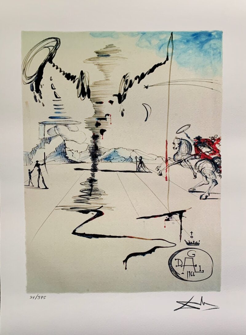 Salvador Dali CHEVALIER Facsimile Signed Limited Edition Giclee