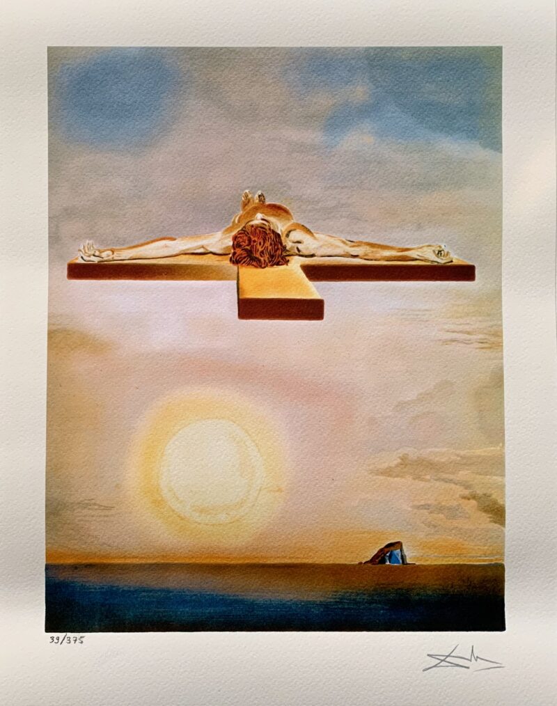 Salvador Dali CHRIST ON THE CROSS Facsimile Signed & Numbered Giclee Art 17 x 12