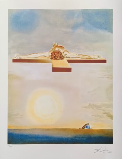 Salvador Dali CHRIST ON THE CROSS Facsimile Signed & Numbered Large Giclee