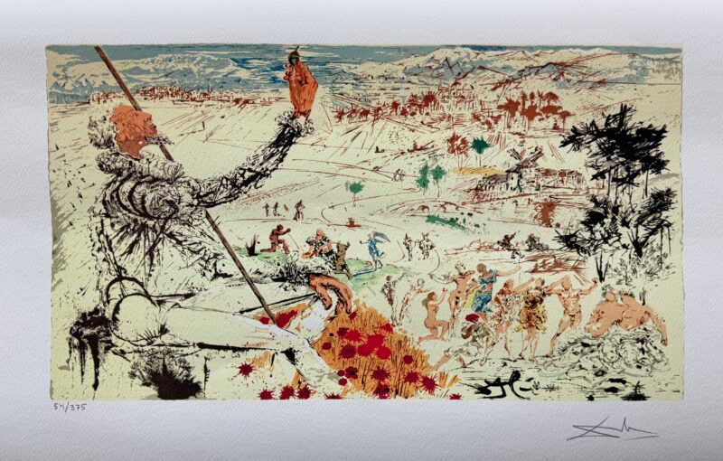 Salvador Dali DON QUIXOTE LA MANCHA Facsimile Signed & Numbered Giclee 16" x 24"