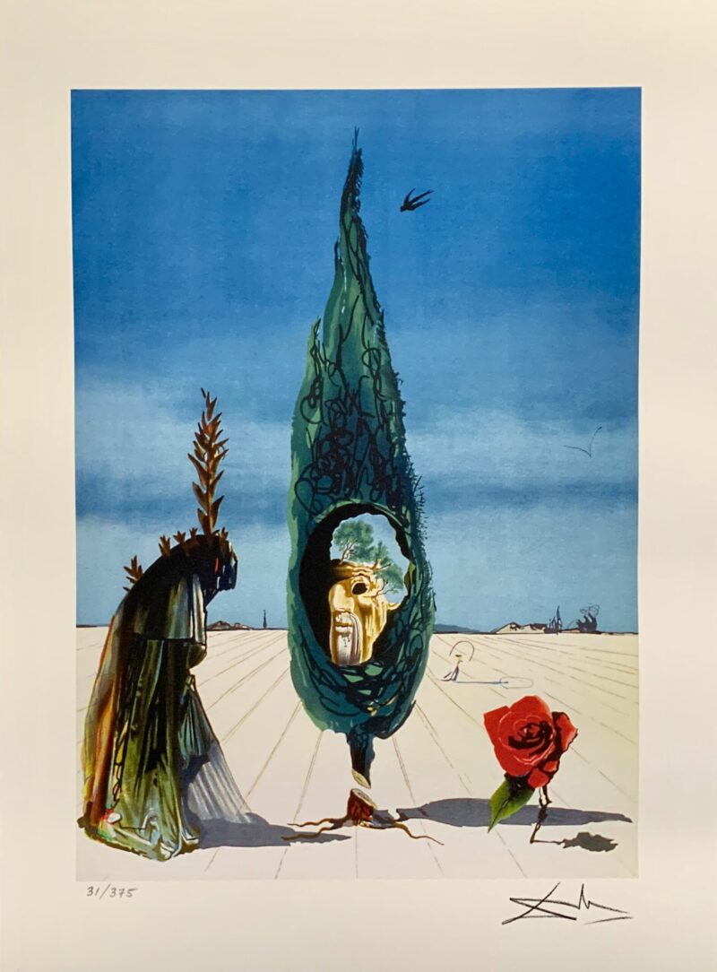 Salvador Dali ENIGMA OF THE ROSE Facsimile Signed Limited Edition Giclee