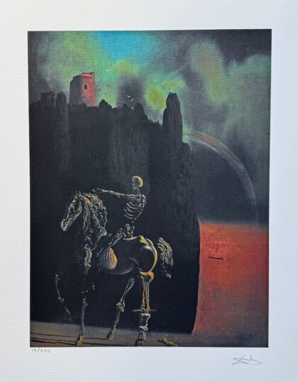Salvador Dali HORSEMAN OF DEATH Facsimile Signed Limited Edition Giclee 24" x 16"
