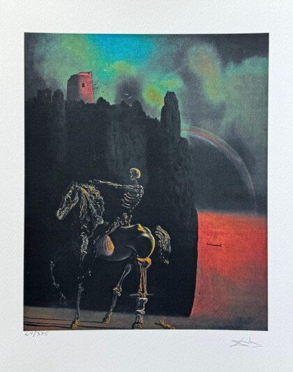 Salvador Dali HORSEMAN OF DEATH Facsimile Signed Limited Edition Giclee 16" x 12"