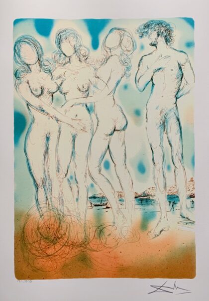 Salvador Dali JUDGEMENT OF PARIS Facsimile Signed Limited Edition Large Giclee