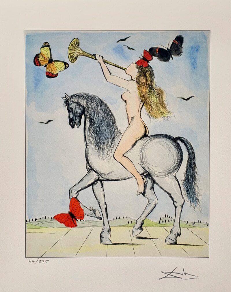 Salvador Dali LADY GODIVA Facsimile Signed & Numbered Giclee 17" x 12"