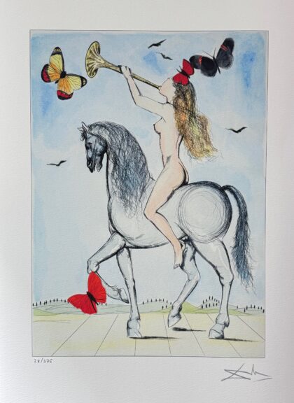 Salvador Dali LADY GODIVA Facsimile Signed Limited Edition Giclee 24 x 16