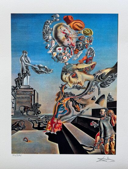 Salvador Dali LUGUBRIOUS GAME Facsimile Signed Numbered Giclee 12" x 16