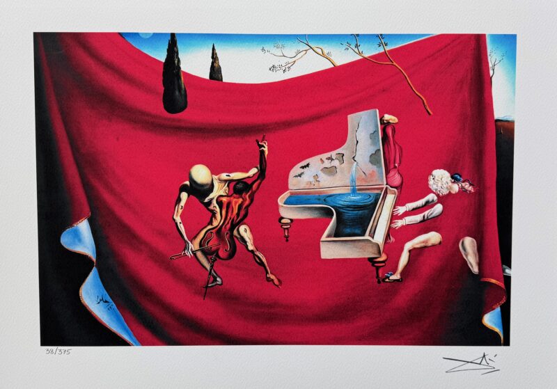 Salvador Dali MUSICAL TEMPEST Facsimile Signed & Numbered Giclee 16" x 24"