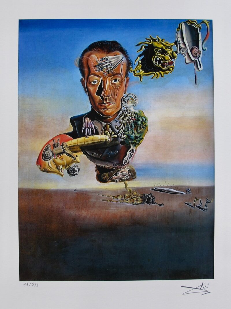 Salvador Dali PORTRAIT OF PAUL ELUARD Facsimile Signed & Numbered Giclee