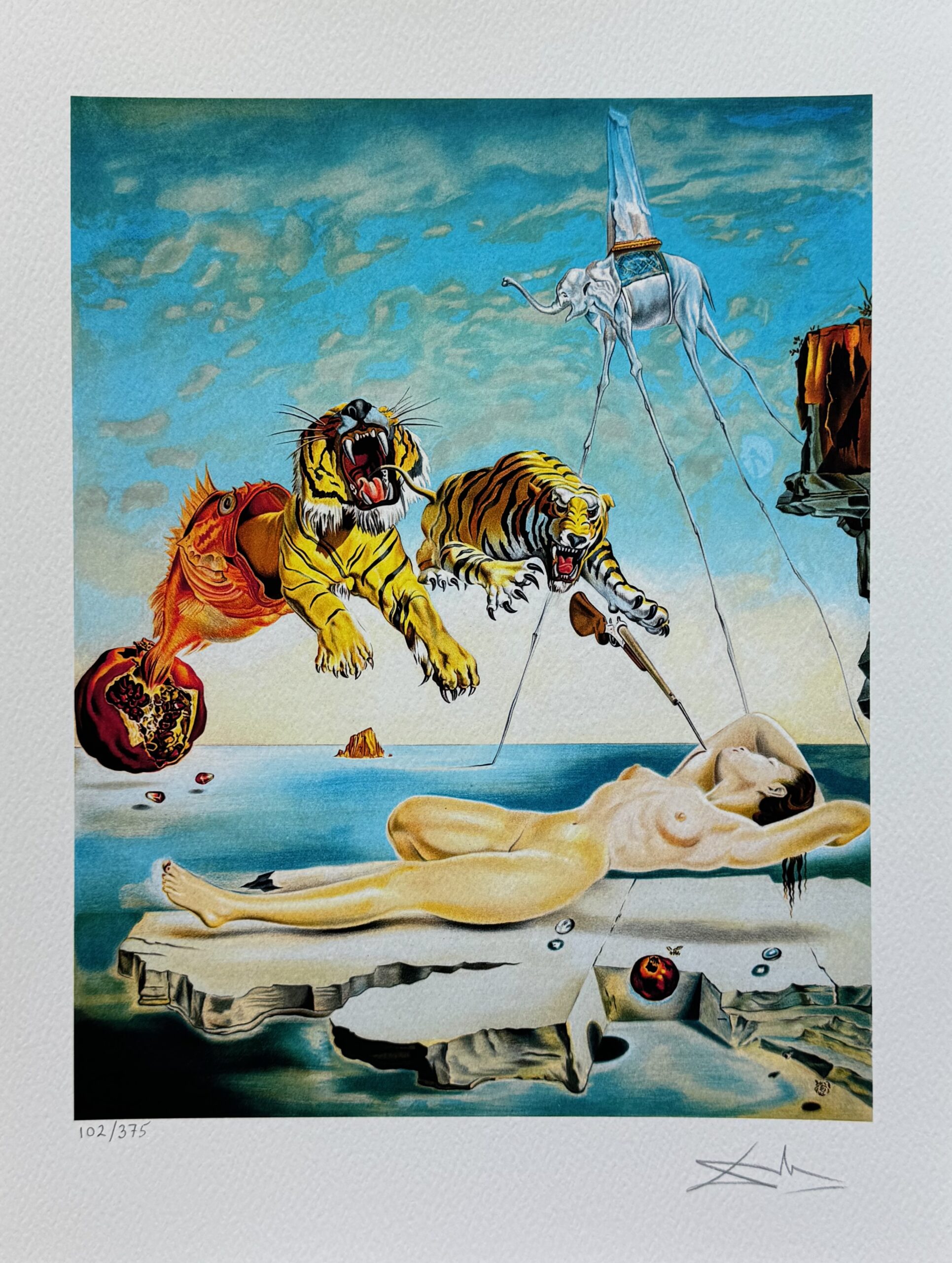 Salvador Dali SECOND BEFORE AWAKENING Facsimile Signed Numbered Giclee 16 x 12