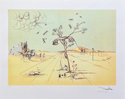 Salvador Dali DISEMBODIED TELEPHONE IN THE DESERT Limited Edition Signed Lithograph