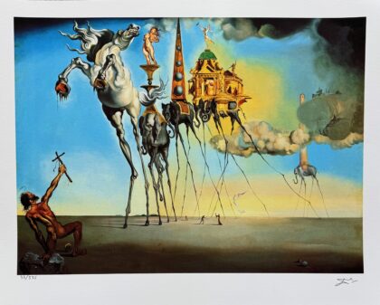 Salvador Dali TEMPTATION OF ST ANTHONY Facsimile Signed Limited Edition Giclee 17" x 22.5"