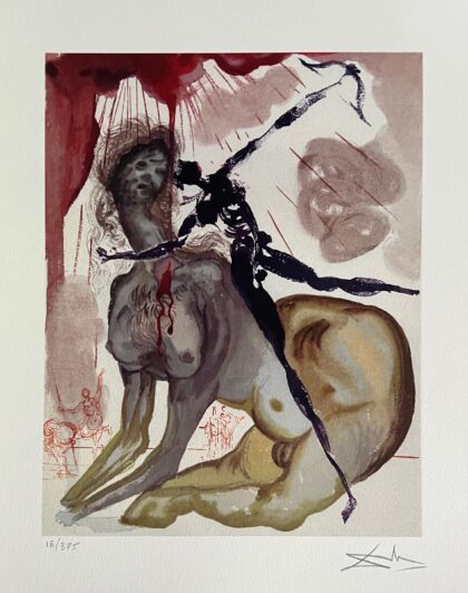 Salvador Dali Divine Comedy MINOTAUR Facsimile Signed Numbered Giclee 16" x 12"