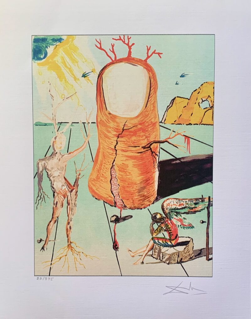 Salvador Dali THE THUMB Facsimile Signed & Numbered Giclee Art 17" x 13"