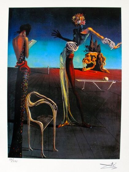 Salvador Dali WOMAN WITH HEAD OF ROSES Facsimile Signed & Numbered Giclee