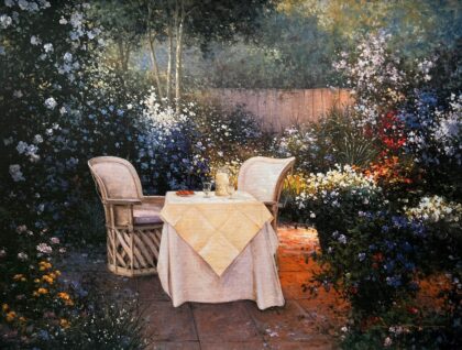 Sergon GARDEN PLEASURES Hand Signed Limited Edition Serigraph on Canvas