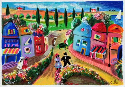 Shlomo Alter AFTERNOON STROLL Hand Signed Limited Edition Serigraph