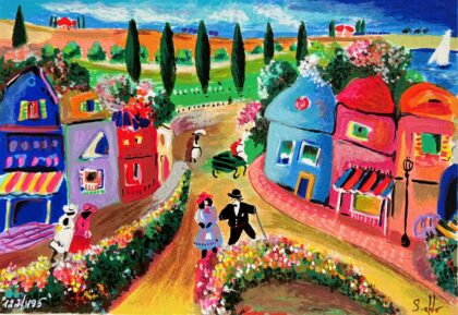 Shlomo Alter AFTERNOON STROLL Hand Signed Limited Edition Serigraph