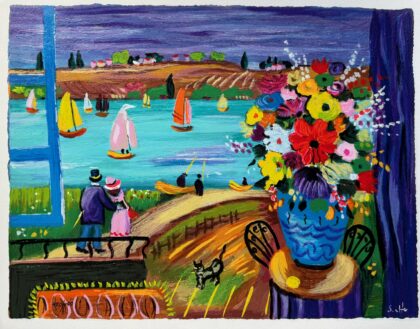 Shlomo Alter LAKESIDE FESTIVITIES Hand Signed Limited Edition Serigraph 13 x 17