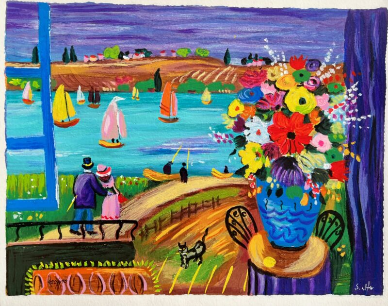 Shlomo Alter LAKESIDE FESTIVITIES Hand Signed Limited Edition Serigraph