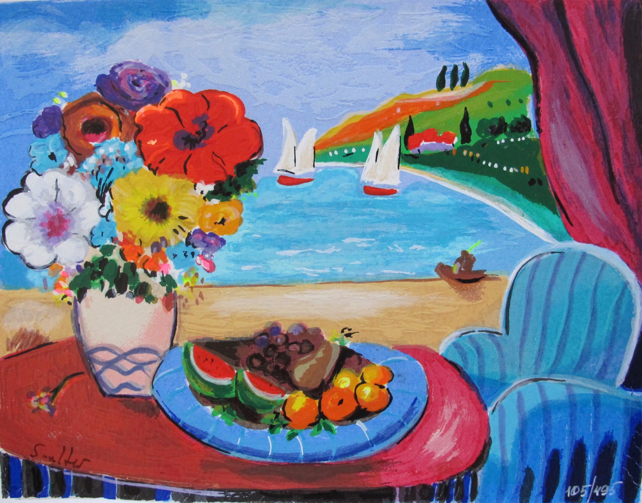 Shlomo Alter SEA VIEW 2 Hand Signed Limited Edition Serigraph